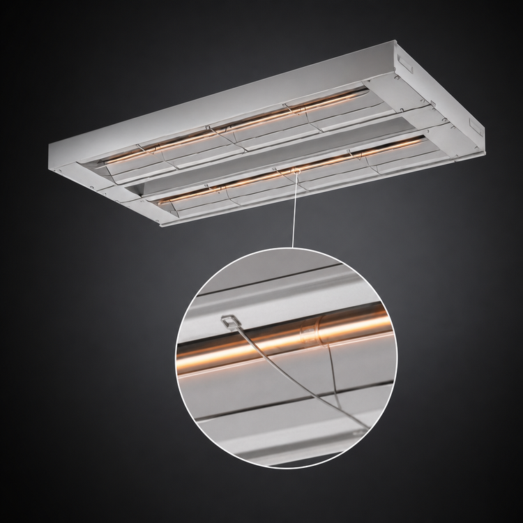 Product image #4 for Hatco Glo-Ray 36-Inch Double-Rod Infrared Strip Heater, 1600-Watt, Unlighted, Aluminum
