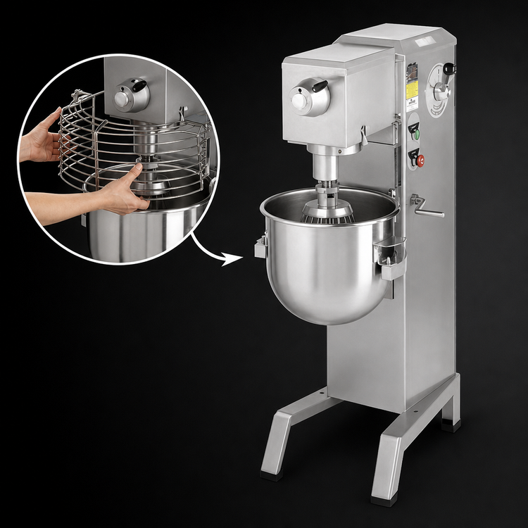 Product image #4 for Univex SRMF20 20-Quart Floor Model Planetary Mixer with Variable Speed and SwingRing Safety Guard