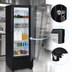 Thumbnail image #4 for Omcan 1-Section Glass Door Reach-In Refrigerator, 4.9 Cu. Ft., Bottom-Mount Self-Contained, Black