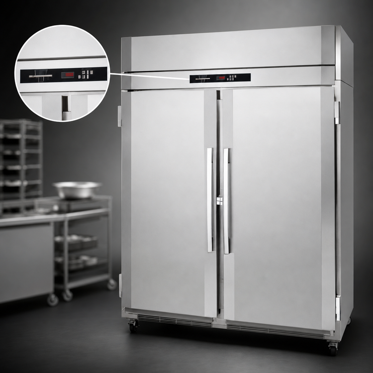 Product image #4 for UltraSpec™ Extra Tall Roll-Thru Heated Cabinet with Solid Doors, 2-Section, 77.3 Cu. Ft.