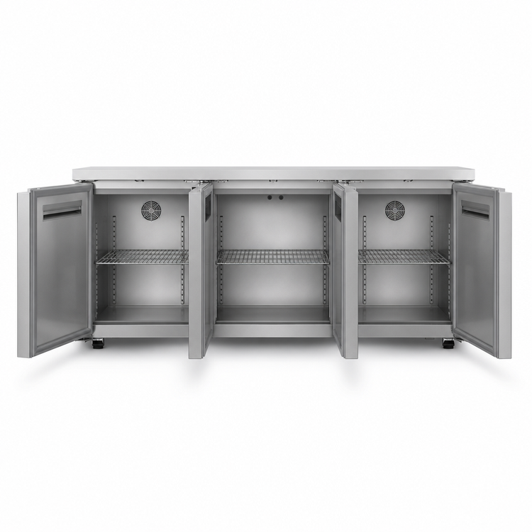 Product image #4 for Hoshizaki Steelheart UR72B-LP Three-Door Low Profile Undercounter Reach-In Refrigerator, 72-Inch Wide, Stainless Steel