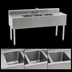 Thumbnail image #4 for Eagle Group 1800 Series Three-Compartment Underbar Sink Unit with Left and Right Drainboards, 60-Inch x 20-Inch