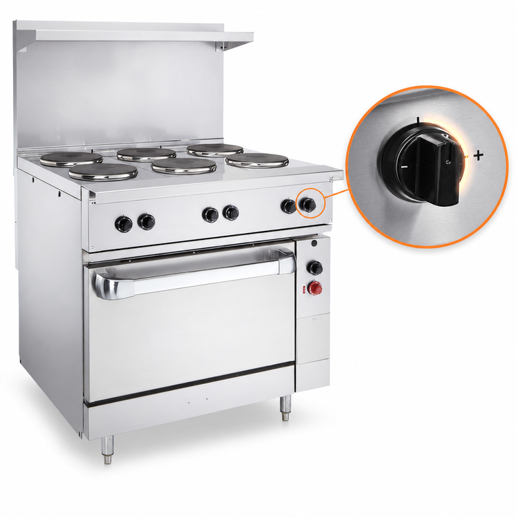 Product image #5 for Vulcan 36 Inch Electric Range with 6 French Hotplates and Standard Oversized Oven