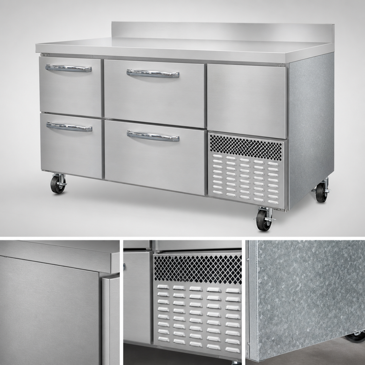 Product image #4 for Continental Refrigerator FA60NBS-D 60" Worktop Freezer with Drawers and Door