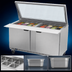 Thumbnail image #5 for Beverage-Air SPE60HC-24M-STL Mega Top Sandwich Prep Table with See-Thru Lid, 60-Inch, 2-Section, 24-Pan Capacity