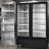 Thumbnail image #4 for Atosa MCF8721ES Two-Section Glass Door Freezer Merchandiser, 43.8 Cu. Ft., Black, Bottom-Mount Self-Contained