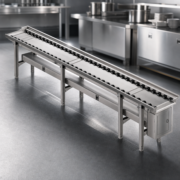 Product image #4 for Dinex DXIESR16 16-Foot PVC Roller Tray Make-Up Conveyor