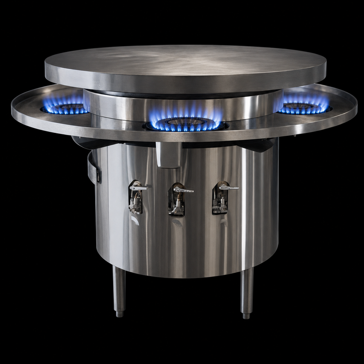 Product image #4 for Town Equipment MBR-36 36-Inch Diameter Gas Mongolian Barbecue Range with Cast Iron Top