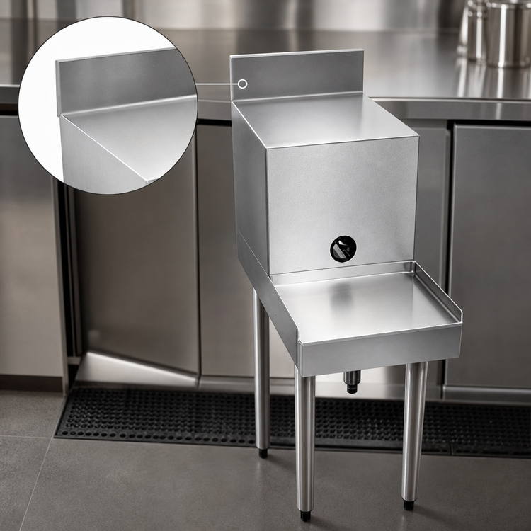 Product image #4 for CHOICE 12-Inch Freestanding Underbar Blender Station with Filler Board, Backsplash, and 10-Inch Blender Shelf