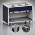 Thumbnail image #4 for Atlas Metal INFIH-OT-3 Mobile Electric Hot Food Unit, 3 Well, Open Cabinet Base, Offset Top