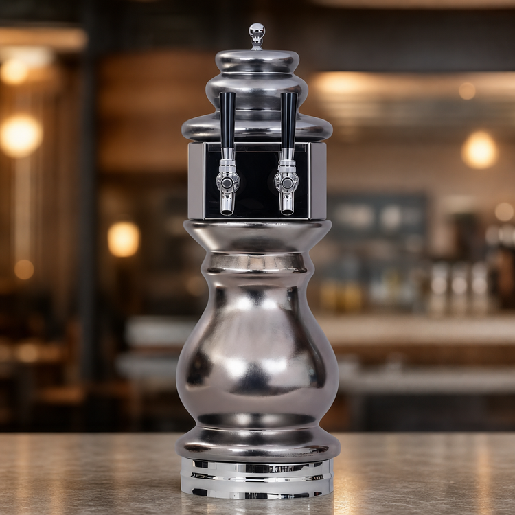 Product image #4 for Glastender Braumeister 2-Faucet Glycol-Cooled Draft Dispensing Tower, Ceramic, Mirror Finish