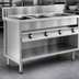 Thumbnail image #4 for La Rosa Electric Modular Hot Food Table with 3 12 x 20 Inch Wet/Dry Wells, Open Cabinet Base, 48 x 28 Inches