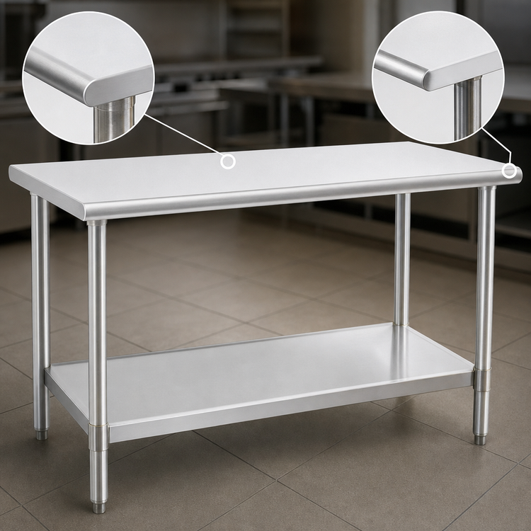 Product image #4 for Eagle Spec-Master T2484SE Flat Top Stainless Steel Work Table with Undershelf, 84 x 24 Inch