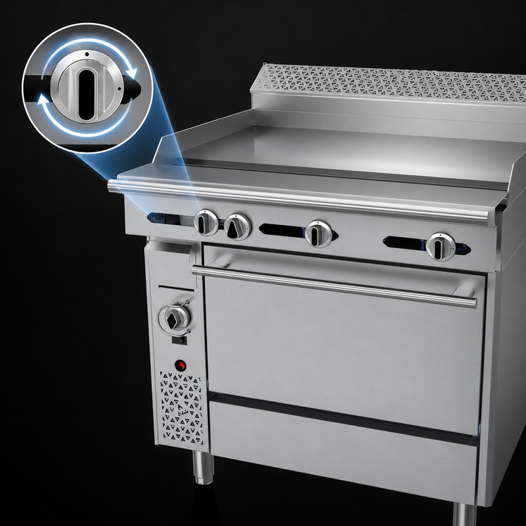 Product image #4 for Garland Cuisine 36-Inch Heavy Duty Gas Griddle Top Range with Convection Oven