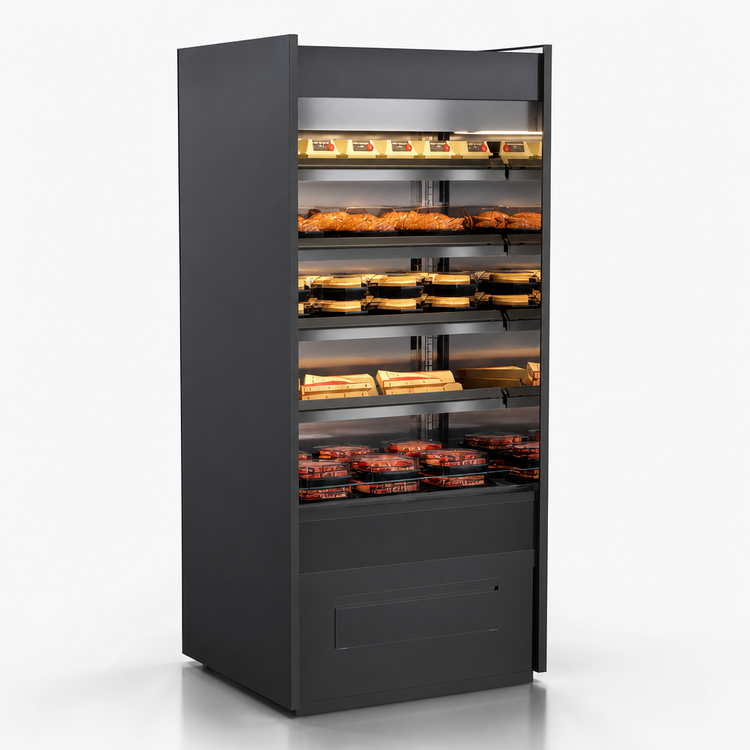 Product image #4 for Structural Concepts Oasis Self-Service Heated Food Merchandiser, Open Front, 4 Lighted Shelves, 24-3/4 Inch Wide