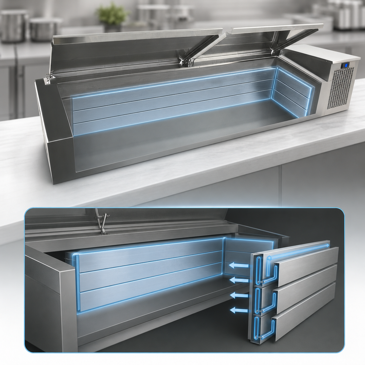 Product image #4 for Randell CR9067-290 67" Refrigerated Countertop Condiment Rail