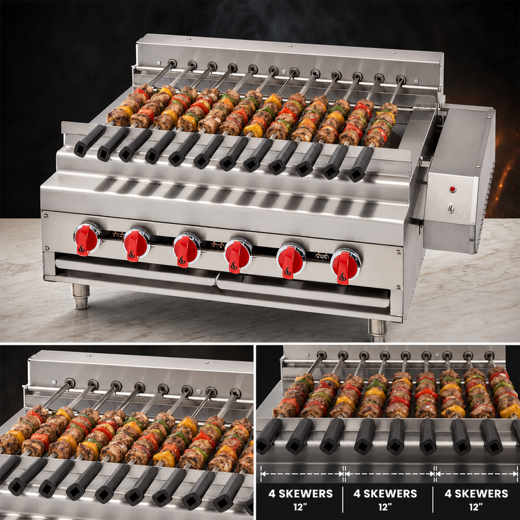 Product image #4 for American Range 54-Inch Countertop Gas Rotisserie Kebob Broiler with 18-Skewer Capacity