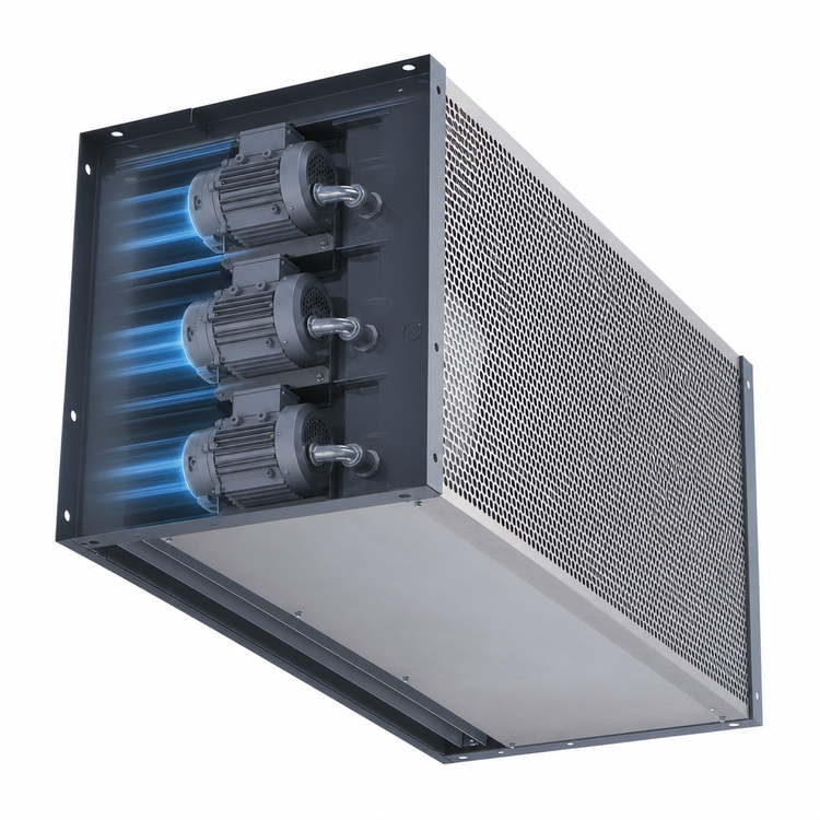 Product image #4 for Berner Industrial Direct Drive 12 108-Inch 3-Motor 42 kW Electric Heated Air Curtain