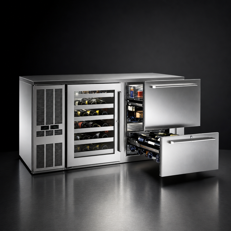 Product image #5 for Perlick DZS60 Dual-Zone 60" Two-Door Back Bar Refrigerator