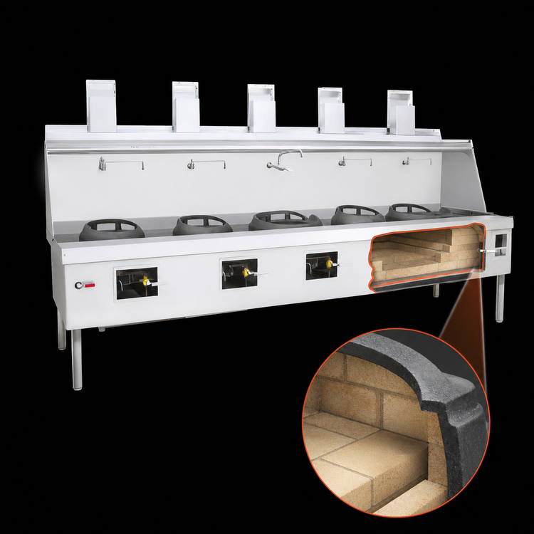 Product image #4 for MasterRange Five-Chamber Gas Wok Range with Flue and Swing Faucets
