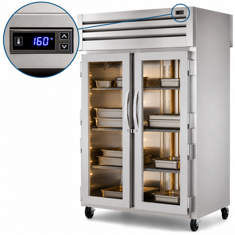 Product image #4 for True SPEC SERIES 2-Section Pass-Through Heated Holding Cabinet with Glass Front and Solid Rear Swing Doors