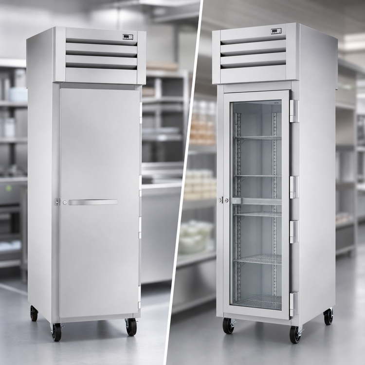 Product image #4 for SPEC SERIES One-Section Pass-Thru Reach-In Refrigerator with Solid Front and Glass Rear Doors