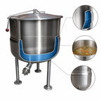 Thumbnail image #4 for Crown DL-40 40 Gallon Direct Steam Stationary Kettle with Tri-Leg Base