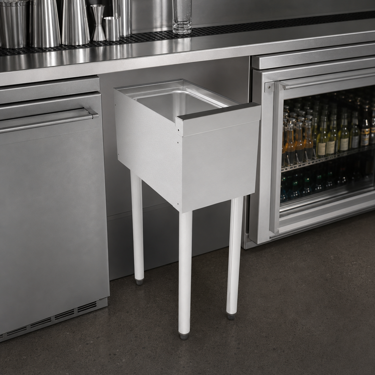 Product image #4 for Perlick TSS Series 12-Inch Wide Underbar Dump Sink, 18-Gauge Stainless Steel, No Drainboards