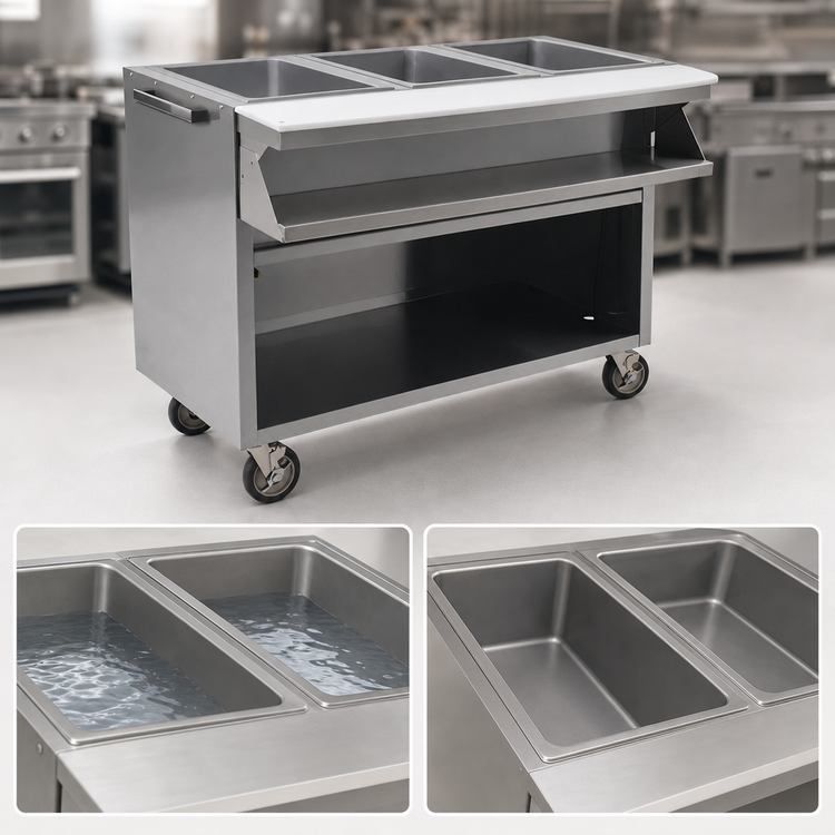 Product image #4 for Spec-Master Electric Sealed Well Hot Food Table, 2-Well, 240V, Mobile