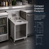Thumbnail image #4 for Krowne Royal Series Freestanding Stainless Steel Underbar Hand Sink Unit with Open Front Cabinet Base and Electronic Faucet