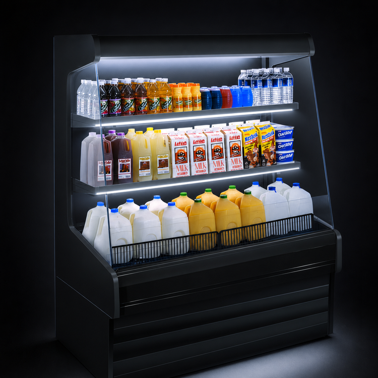 Product image #4 for Howard-McCray Ovation Series 75-Inch Dairy Open Merchandiser with 2 Lighted Shelves