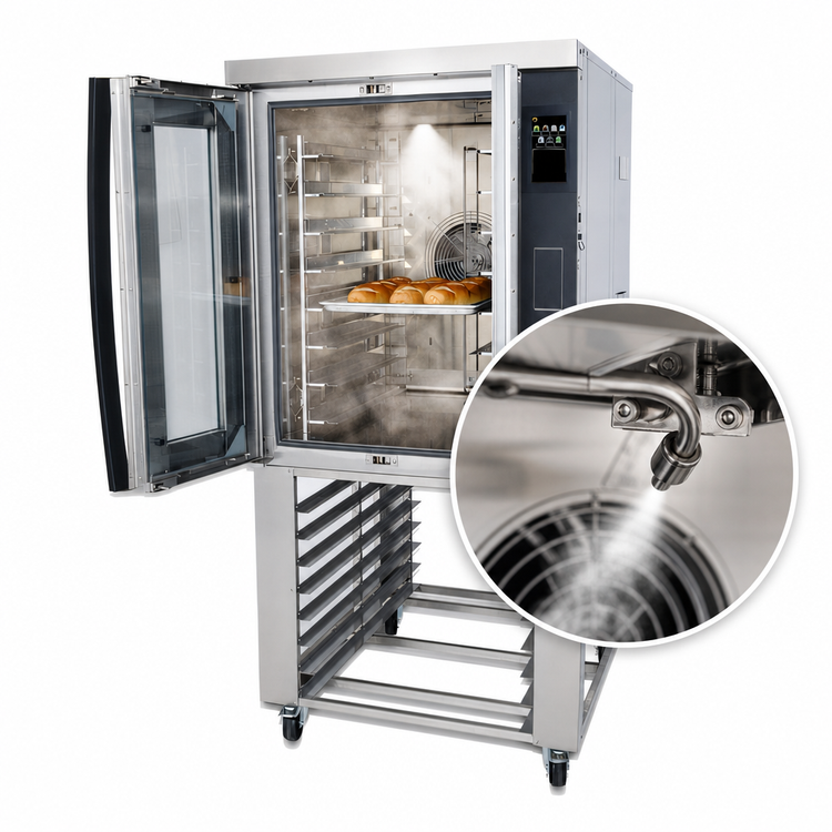 Product image #4 for Doyon Jet-Air JA8XR Full-Size Single Deck Electric Convection Oven with Rethermalization, 8-Pan Capacity