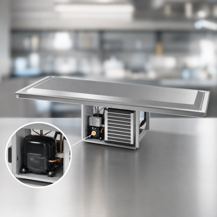 Product image #4 for Delfield 73-Inch Drop-In Self-Contained Frost Top with Stainless Steel Top and R290 Refrigeration
