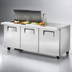 Thumbnail image #4 for True 72-Inch Mega Top 3-Door Refrigerated Sandwich/Salad Prep Table with 18-Pan Rail