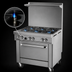 Thumbnail image #4 for Southbend Ultimate 24-Inch Gas Restaurant Range with 4 Open Burners, Cabinet Base, and Backriser Shelf