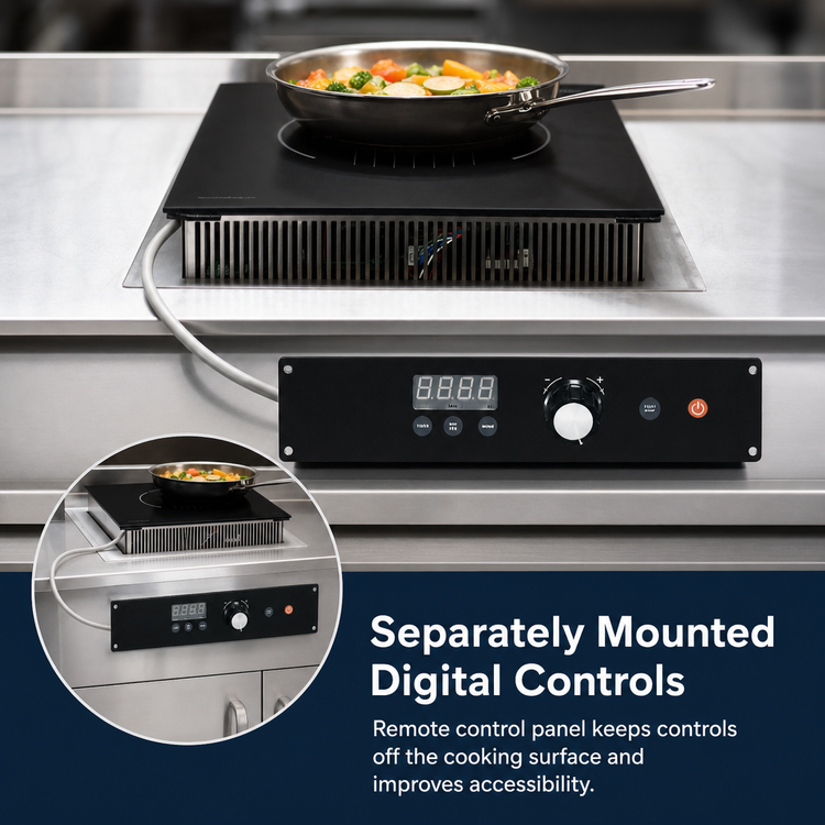 Product image #4 for DIPO Induction 2.6 kW Single-Burner Drop-In Commercial Induction Range with Separately Mounted Digital Controls