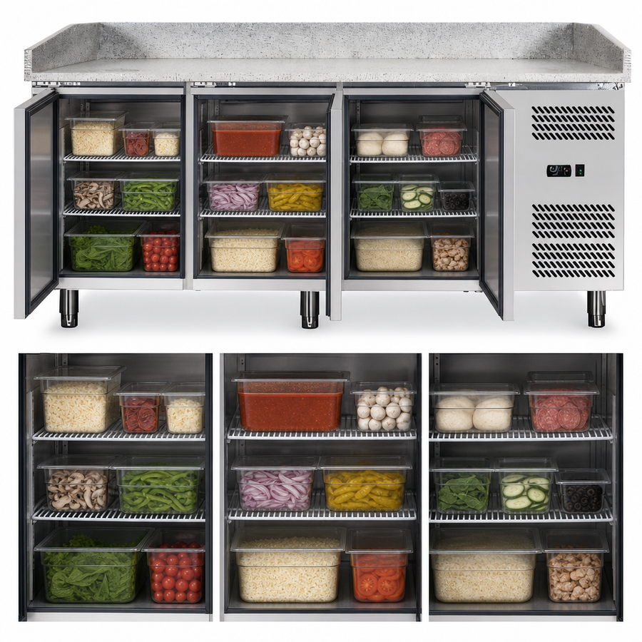 Three-Door, Three-Section Storage