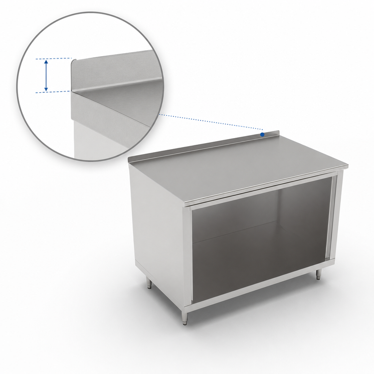 Product image #4 for John Boos Open Front Cabinet Base Stainless Steel Work Table, 36 Inch x 30 Inch, 1-1/2 Inch Rear Riser