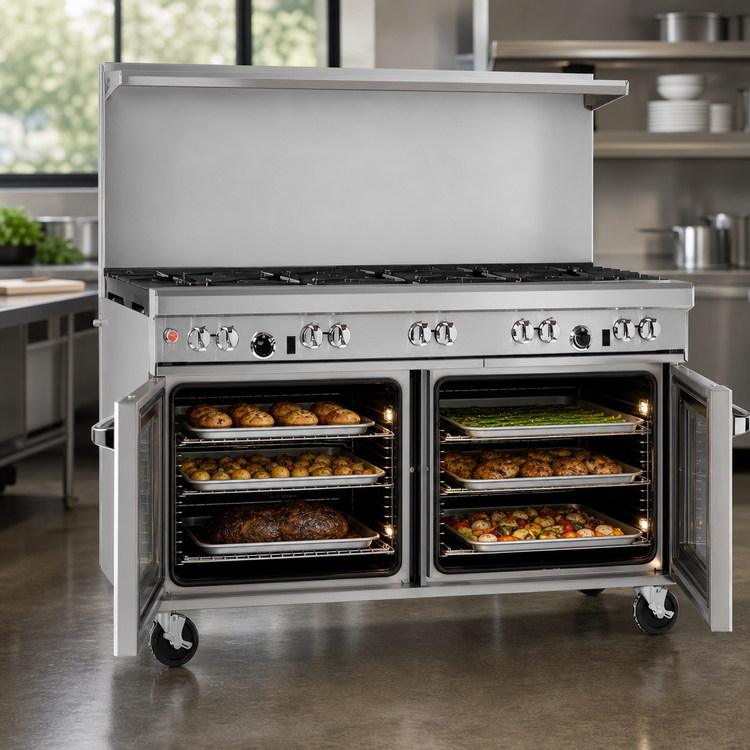 Product image #4 for Southbend Ultimate 60-Inch Gas Restaurant Range with 9 Open Burners and 2 Convection Ovens