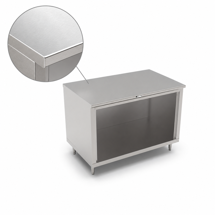 Product image #4 for John Boos Open Front Cabinet Base Work Table, 84 x 24 Inches, 16-Gauge Stainless Steel Top
