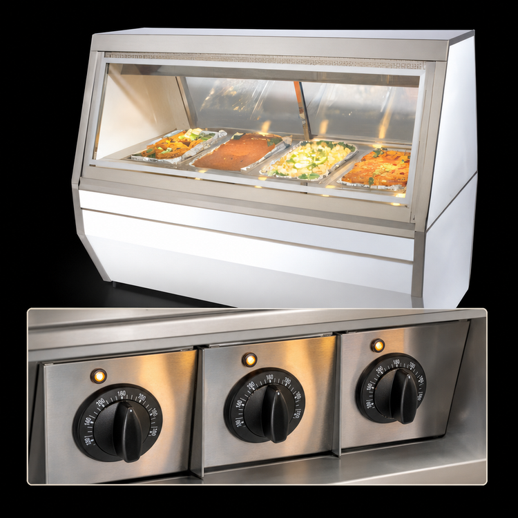 Product image #4 for Howard-McCray 35 Series 3-Well Hot Food Service Case, 50 Inch, Wet or Dry Operation, White Exterior