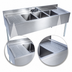 Thumbnail image #4 for BK Resources Slim-Line 3-Compartment Stainless Steel Underbar Sink with Dual 25-Inch Drainboards, 84-Inch Wide