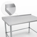 Thumbnail image #4 for John Boos Stallion ST4R1.5-24108SBK 108-Inch x 24-Inch Stainless Steel Work Table, 14-Gauge 300 Series Top, Open Base, 1-1/2-Inch Rear Up-Turn
