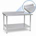Thumbnail image #4 for Eagle Group Budget Series 84-Inch x 30-Inch 430 Stainless Steel Work Table with Rear Up-Turn and Adjustable Undershelf