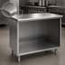 Thumbnail image #4 for Eagle Spec-Master Open Front Stainless Steel Cabinet Base Work Table, 60 x 24 Inches, Flat Top