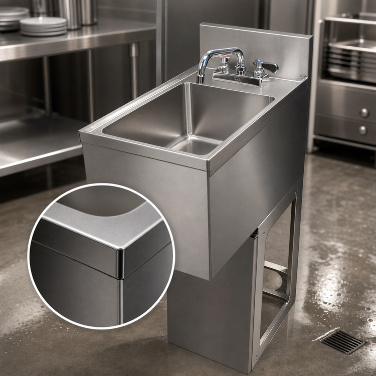 Product image #4 for BK Resources Underbar Dump Sink with Pedestal Base and 10" x 14" x 6" Bowl