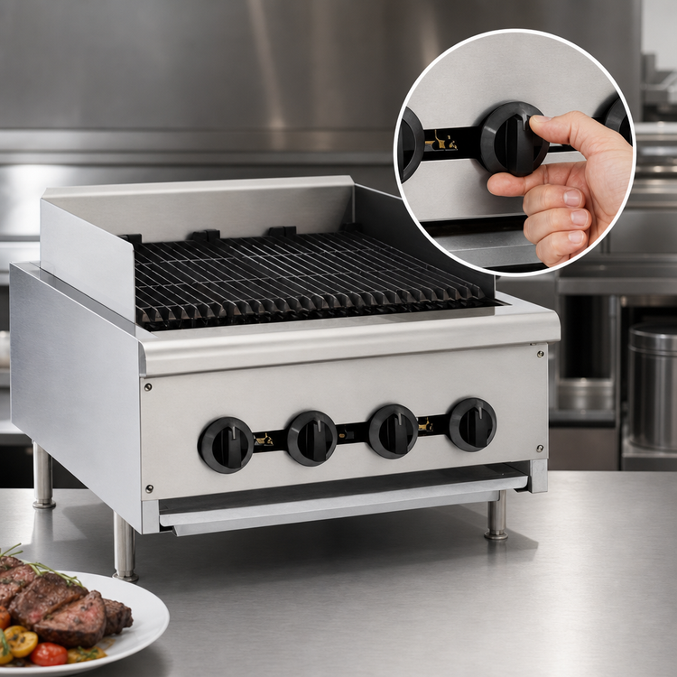 Product image #4 for Wells HDCB-4830G 48-Inch Natural Gas Countertop Charbroiler with 8 Radiant Burners
