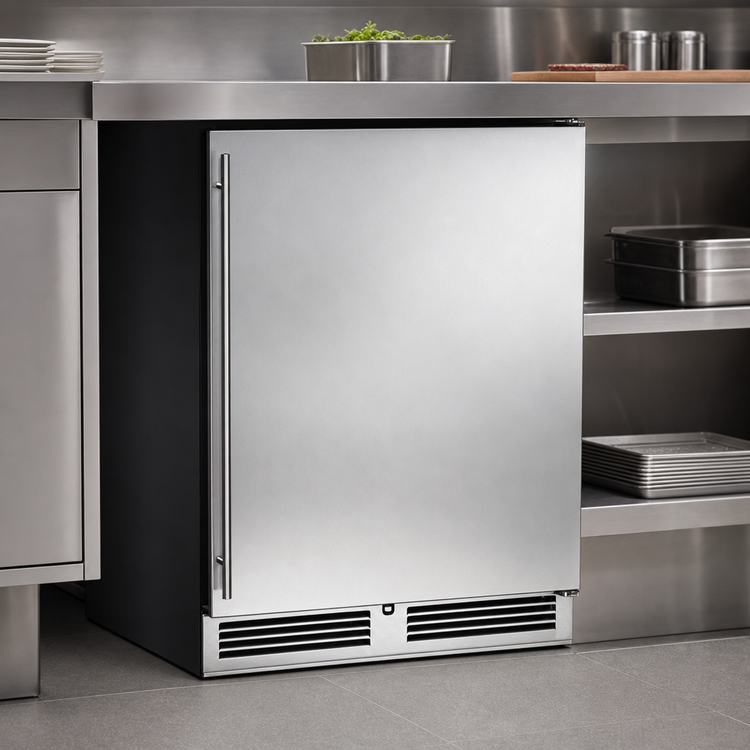 Product image #5 for Perlick Quick Ship ADA-Height Single-Door Undercounter Freezer, 24 Inch, 4.8 Cu. Ft., Stainless Steel, Left-Hinged