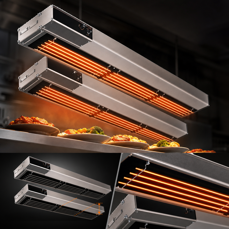 Product image #4 for Hatco Glo-Ray 42-Inch High Watt Dual Infra-Black Unlighted Strip Heater, 1900W