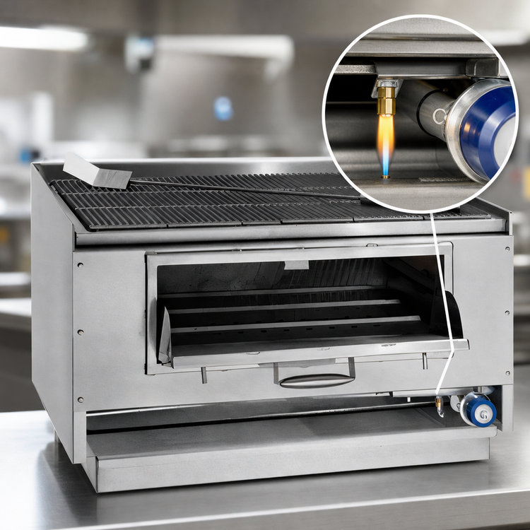 Product image #4 for Imperial MSQ-36 36-Inch Countertop Mesquite Wood Broiler with Cast Iron 9-Bar Grates